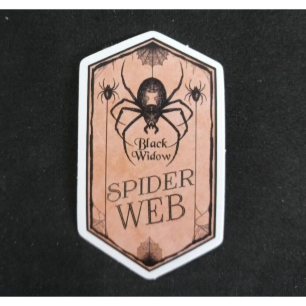 10/$10 Black Widow Spider Web Sticker 2.5" X 1.5"